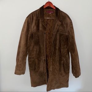 Merona Men’s Long Brown Suede Jacket